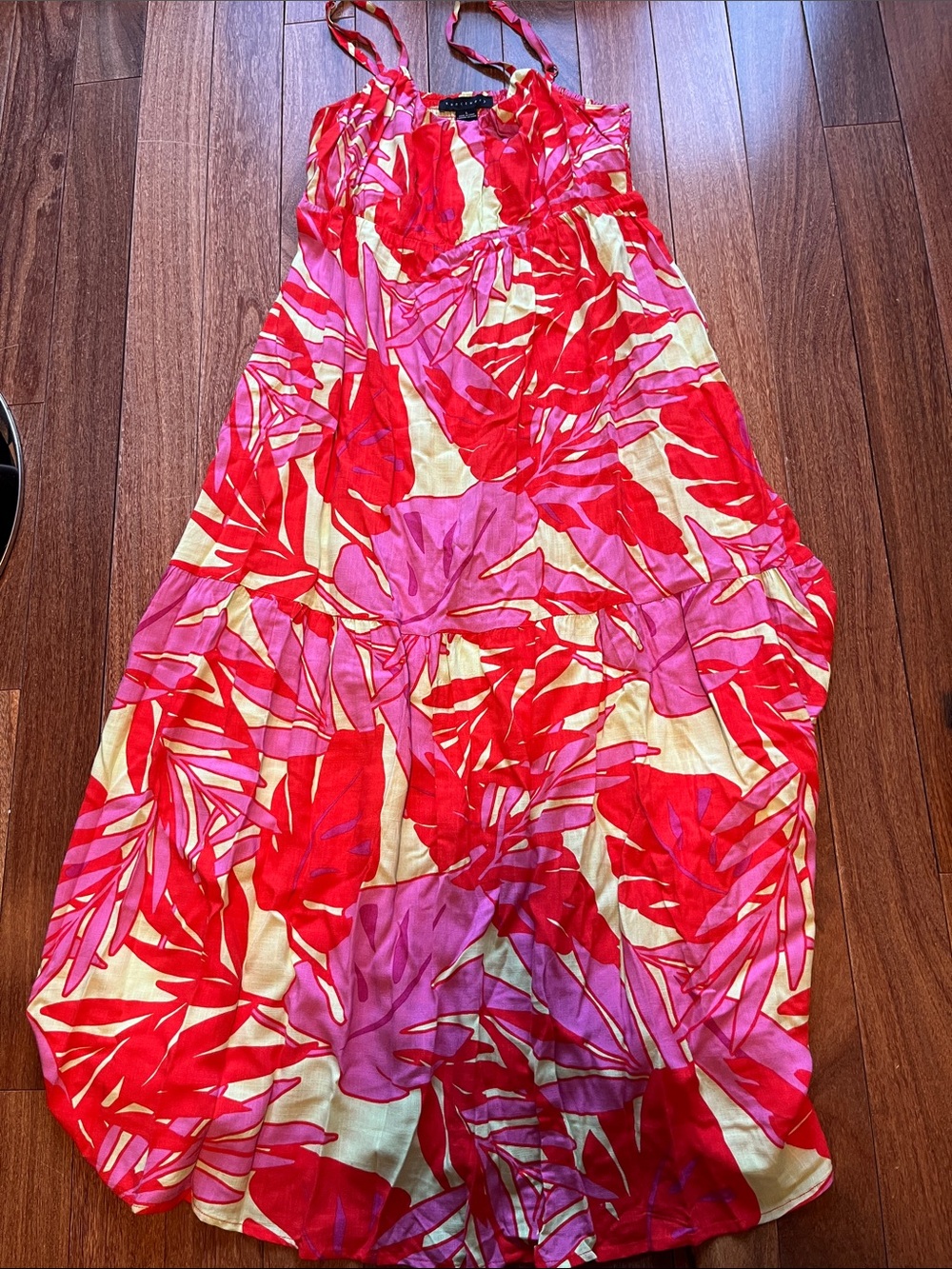 Sanctuary Red Pink Floral Maxi Dress